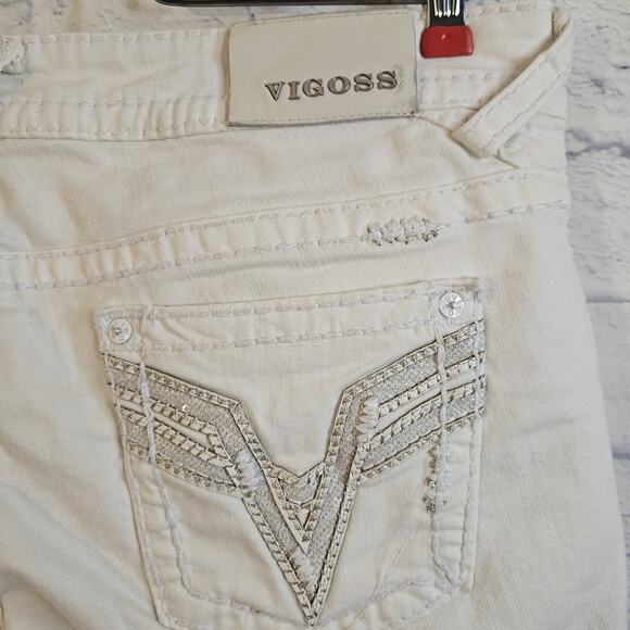 Vigoss The Chelsea Capri Jeans Size 15/16 Inseam 21" Stretch White - Picture 7 of 8